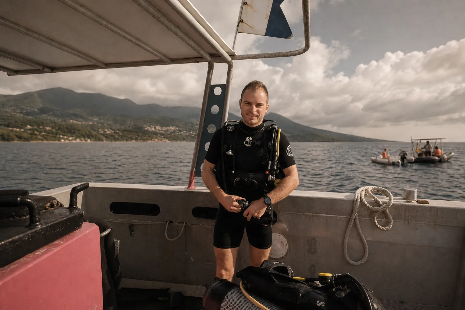 Eliot Jacquin en plongée Advanced en Guadeloupe